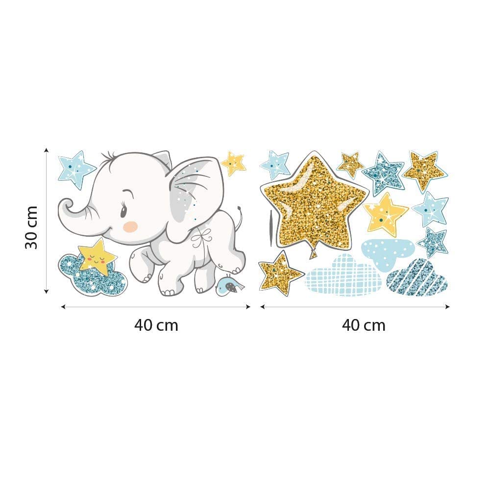 kina - R00548 Wall stickers for kids printed on wallpaper Wall Art, Colour - Model 1, Deux feuilles de 40x30 cm - Image 3