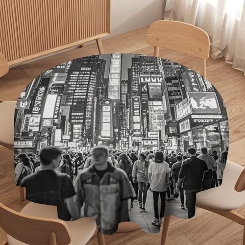 Nappe ronde imprimée motif rue animée lavable en machine 178cm - 5