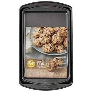 Wilton perfect results premium non stick bakeware cookie baking sheets set 2 piece steel  urban country home decor
