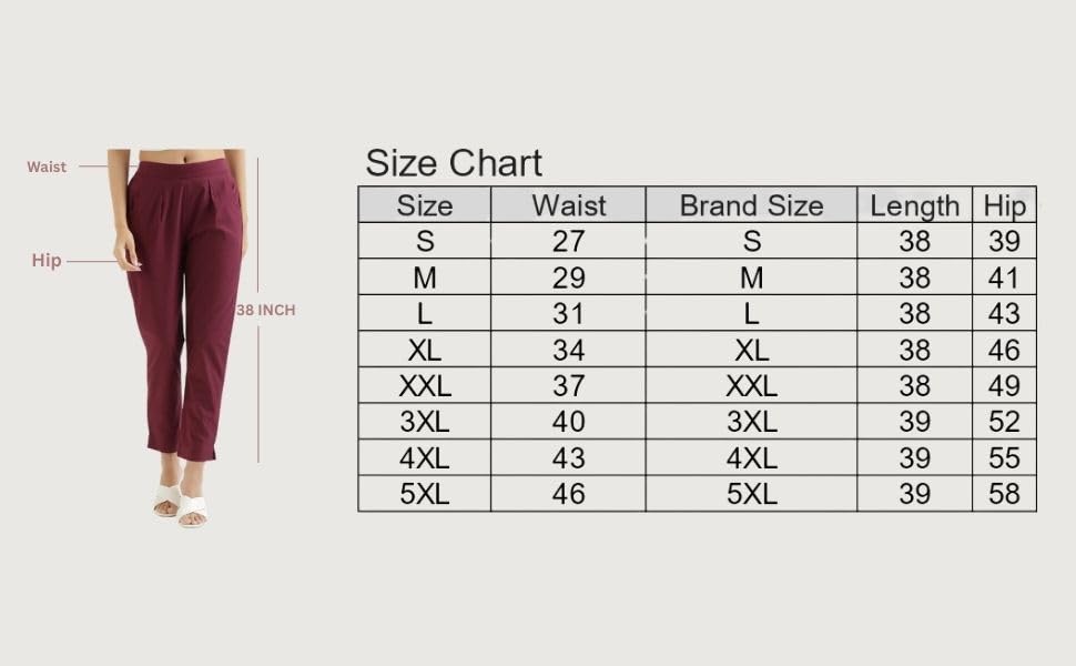 Image of D K W Women's Mid Rise Relaxed Fit Cotton Flex Trousers with Elastic Back & Drawstring - Ideal for Winter, Formal, Office & Casual Wear, Comfortable for Girls and Women