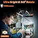 2Pack Magnetic Work Light, All Aluminum & 1500 High Lumens Rechargeable Work Light, 7 Mode & 360° Rotation Mechanic Light, Rechargeable Flashlight for Car Repairing, Valentines Day Tool Gifts for Him