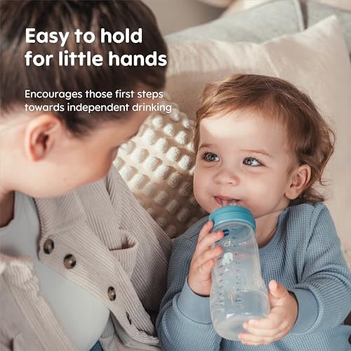 MAM Easy Active Baby Bottle with Fast Flow MAM Teats Size 3, Twin Pack, Baby Feeding, 330 ml, Blue (Designs May Vary) - Image 4