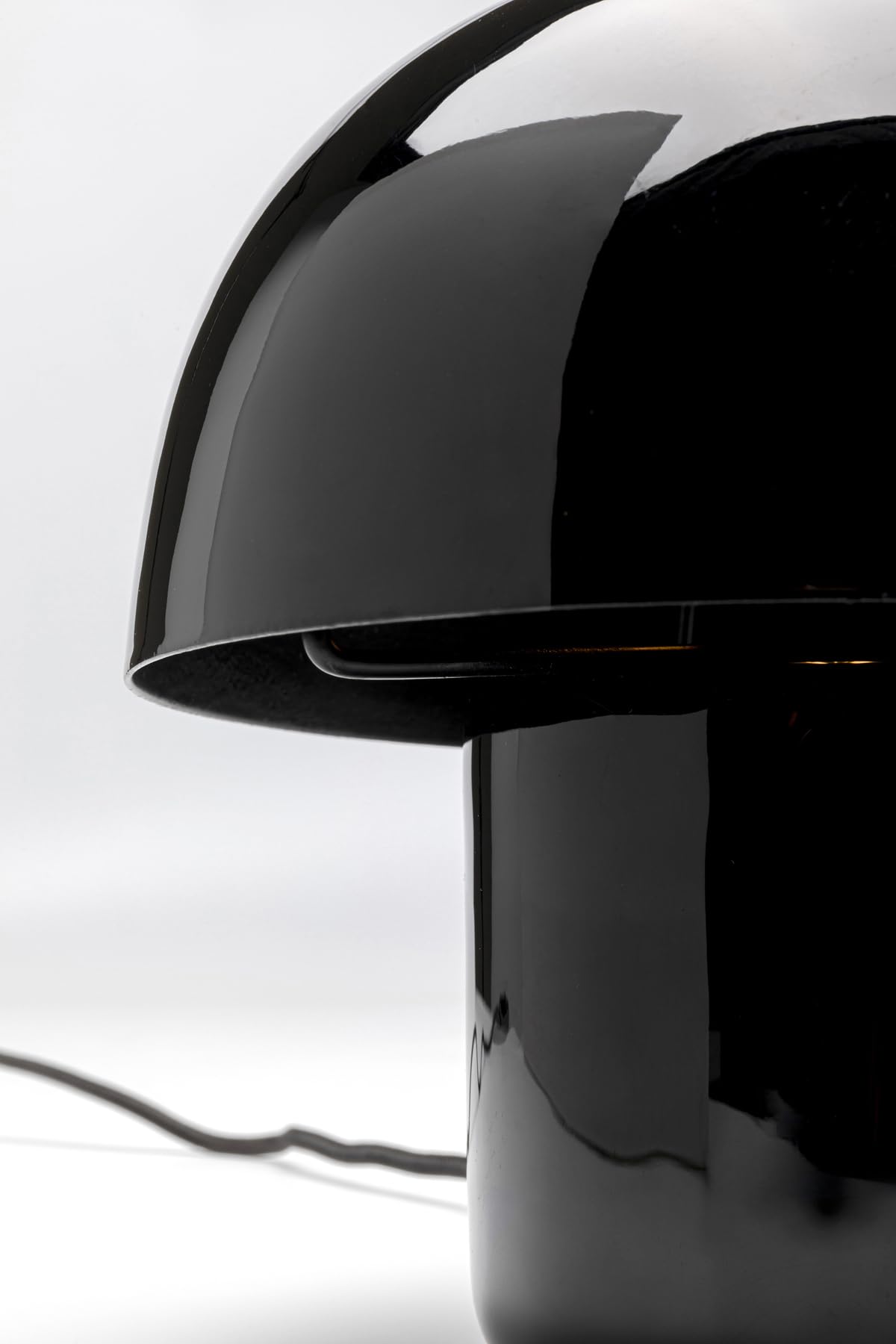 Kare Design lampada da tavolo Mushroom, nero, forma di fungo, 20 cm, per scrivania, soggiorno, comodino, abat jour, lampadina non inclusa