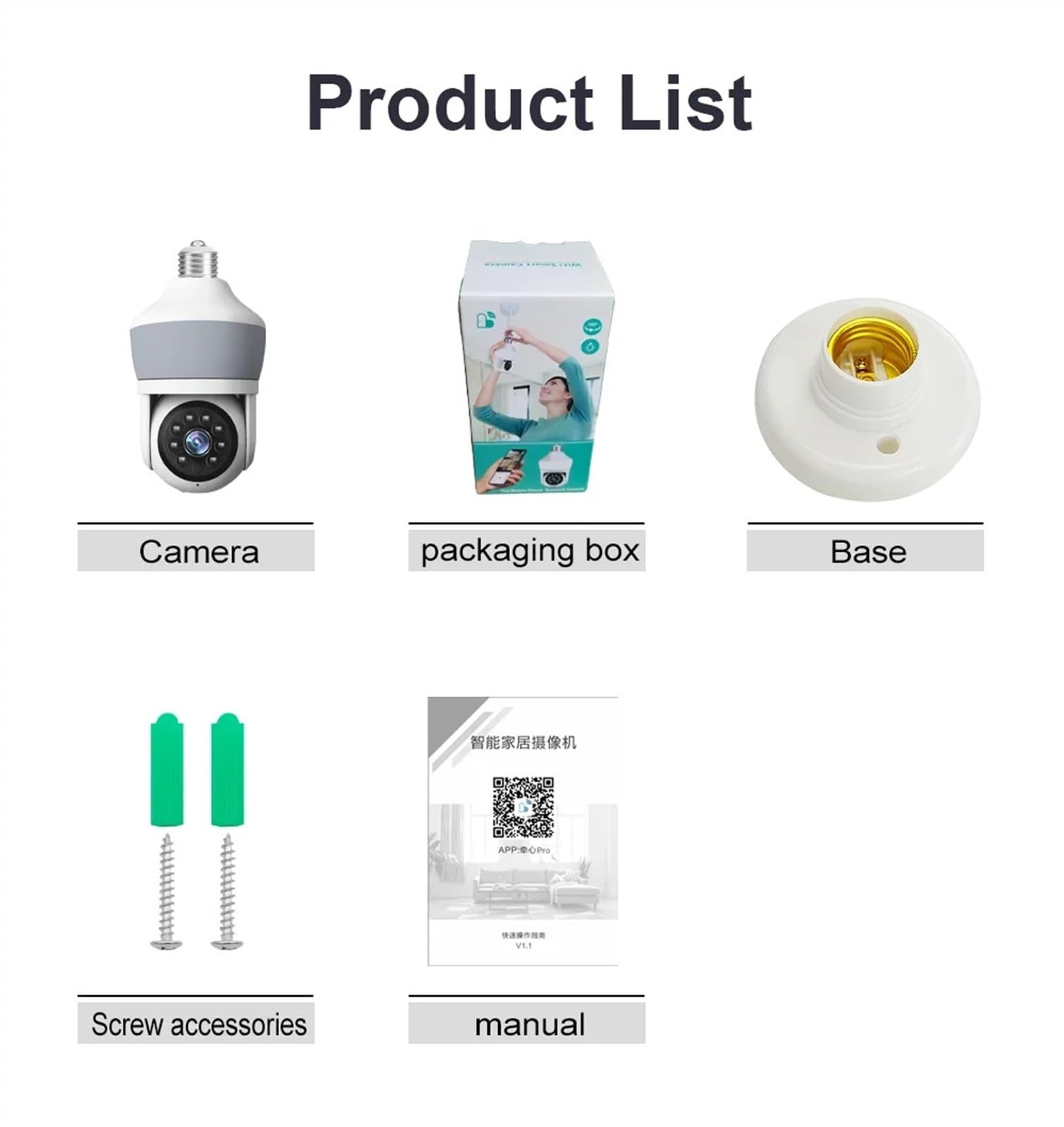 Camera Surveillance, Caméra ampoule 3MP E27, caméra de surveillance domestique, Vision nocturne, suivi automatique du corps, vidéo 4G, moniteur de sécurité for maison intelligente ,Sécurité, Antivol(3