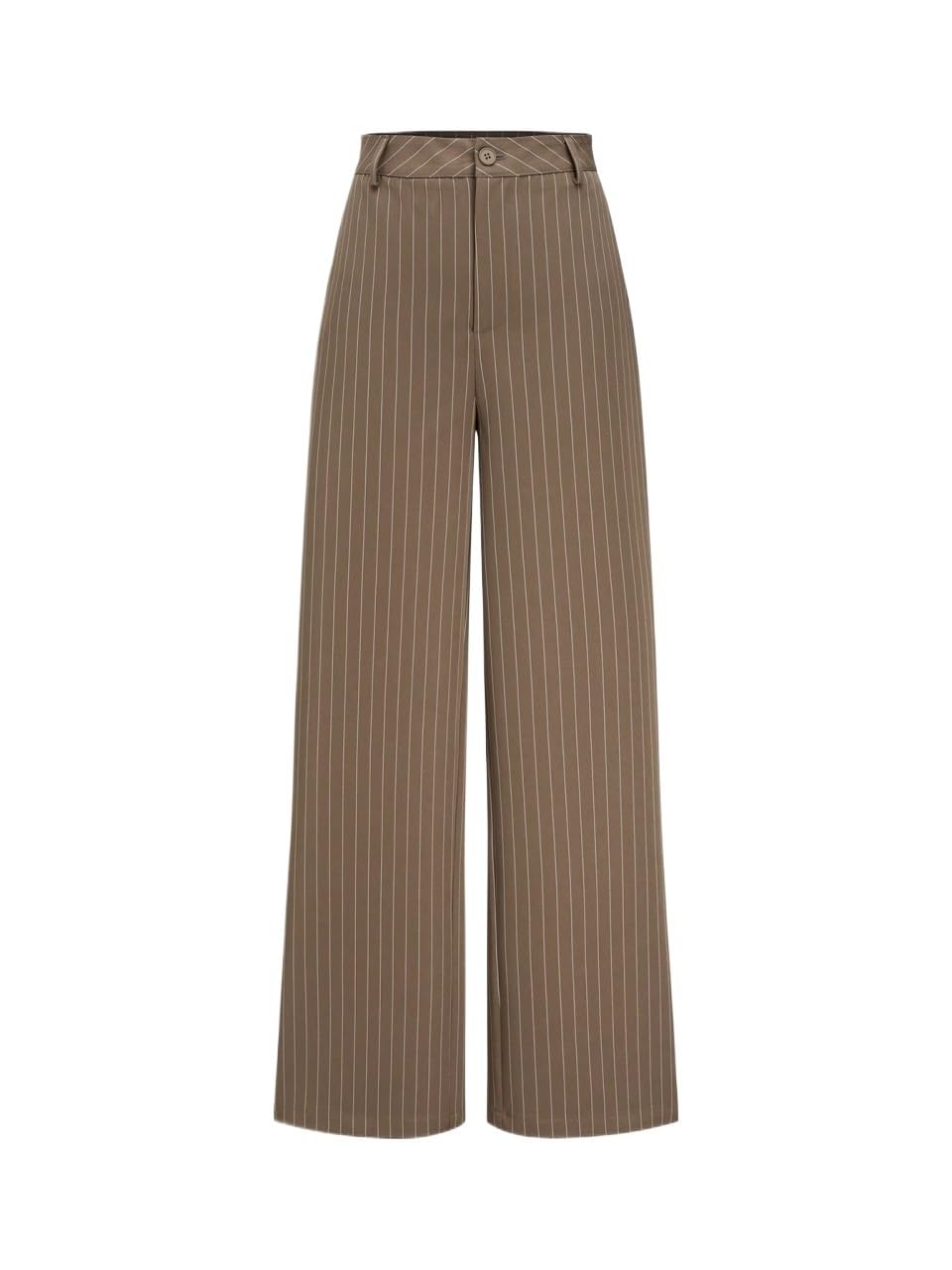 TOOSIS Womens Dress Pants Casual High Waist Wide Leg Striped Trousers Work Pants
