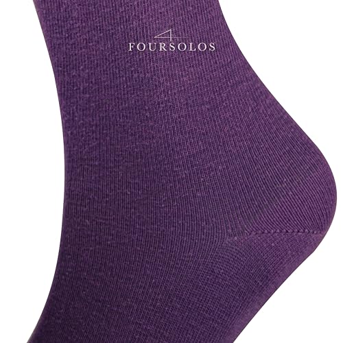 Women's Cotton Socket Socks 4 Pack (Green, Purple, Yellow, Red)4