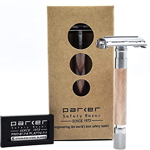 Parker 74R Rose Gold – Long Handle Butterfly Open Safety Razor for...