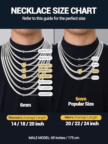 Image of PROSTEEL Stainless Steel Flat Box Link Chain Necklace for Men