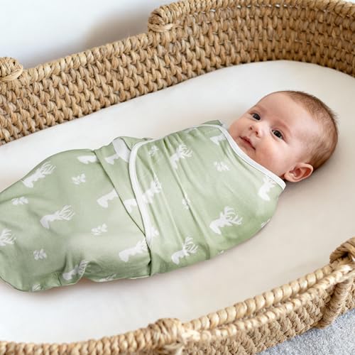 Image of GLLQUEN BABY Swaddles for Newborns 0-3 Months, Adjustable & Easy Fastener | 3-Pack, Organic Cotton Swaddle, Womb-Like Nursery Swaddling Blanket reduces startle reflex, soft and skin-friendly fabric