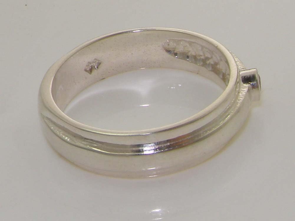 925 Sterling Silver Real Genuine Ruby Womens Wedding Band Ring