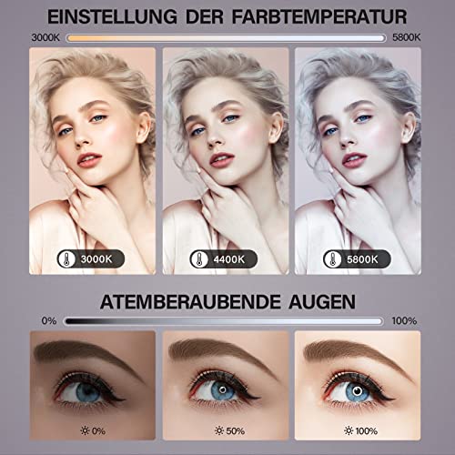 Ringlicht mit Stativ Handy, IVISII 19 Zoll Ringleuchte mit LCD Bildschirm, 55W 5800K LED Dimmbare Ringlicht mit 5… – Bild 3