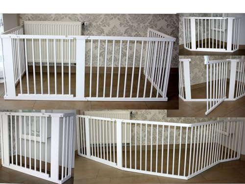 Schutzgitter Absperrgitter Türgitter Treppenschutzgitter V 117 bis 363 cm Weiss (117cm)
