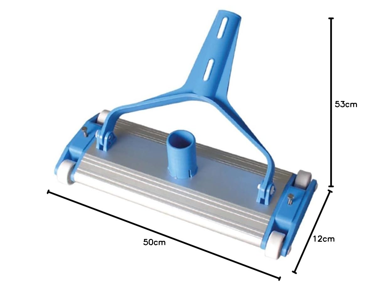 SIQUA Kit Limpieza Piscina Premium, Limpiafondos Aluminio con Cepillos Laterales, Manguera Autoflotante 8 m Ø38 mm, Aspirador Manual Fondo Piscinas, Alta Resistencia UV