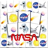 'NASA' Tattoo Party Favor Set ~ 72 Perforated Individual 2x2' Outer Space Temporary Tattoos for Kids Boys Girls | Astronaut Party Supplies