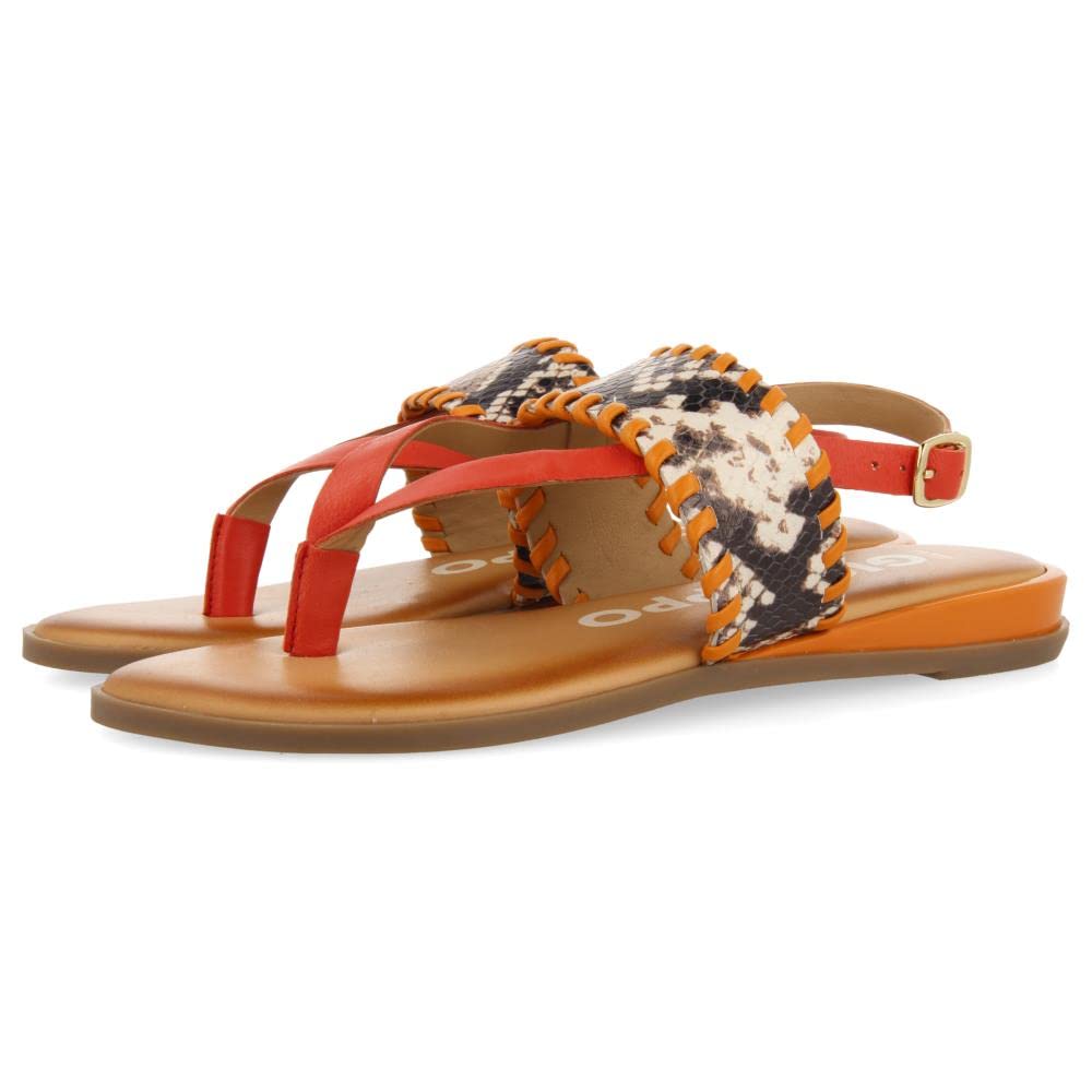 GIOSEPPO Sandalias Naranja con Print de Serpiente para Mujer mergey