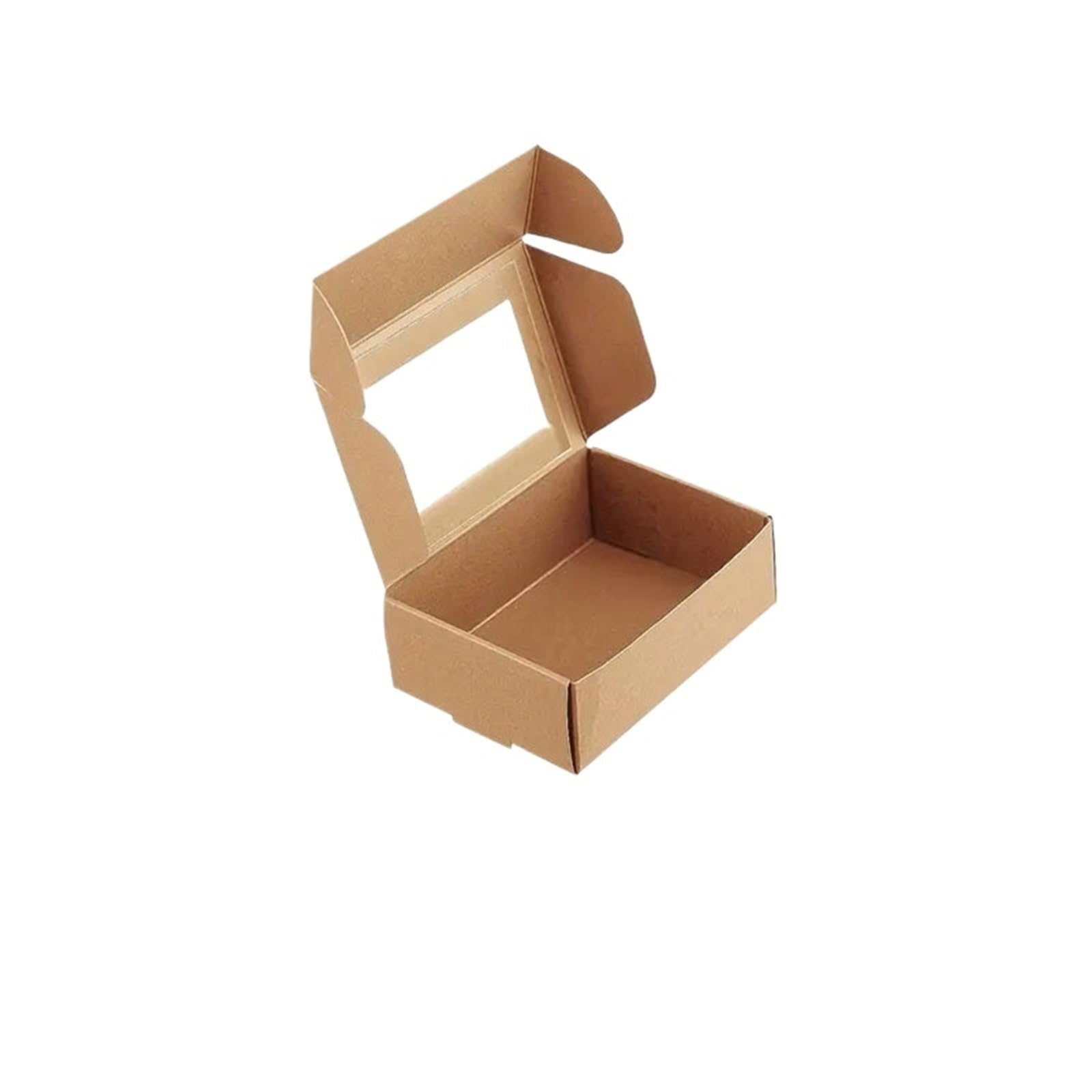 XPJYUA Bakery Boxes with Clear Window 10pcs Square Cake Carriers Clear Windows, White Paper Boxes For Pies, Donuts, Muffins, Chocolates, Ideal For Weddings, Parties(Khaki)