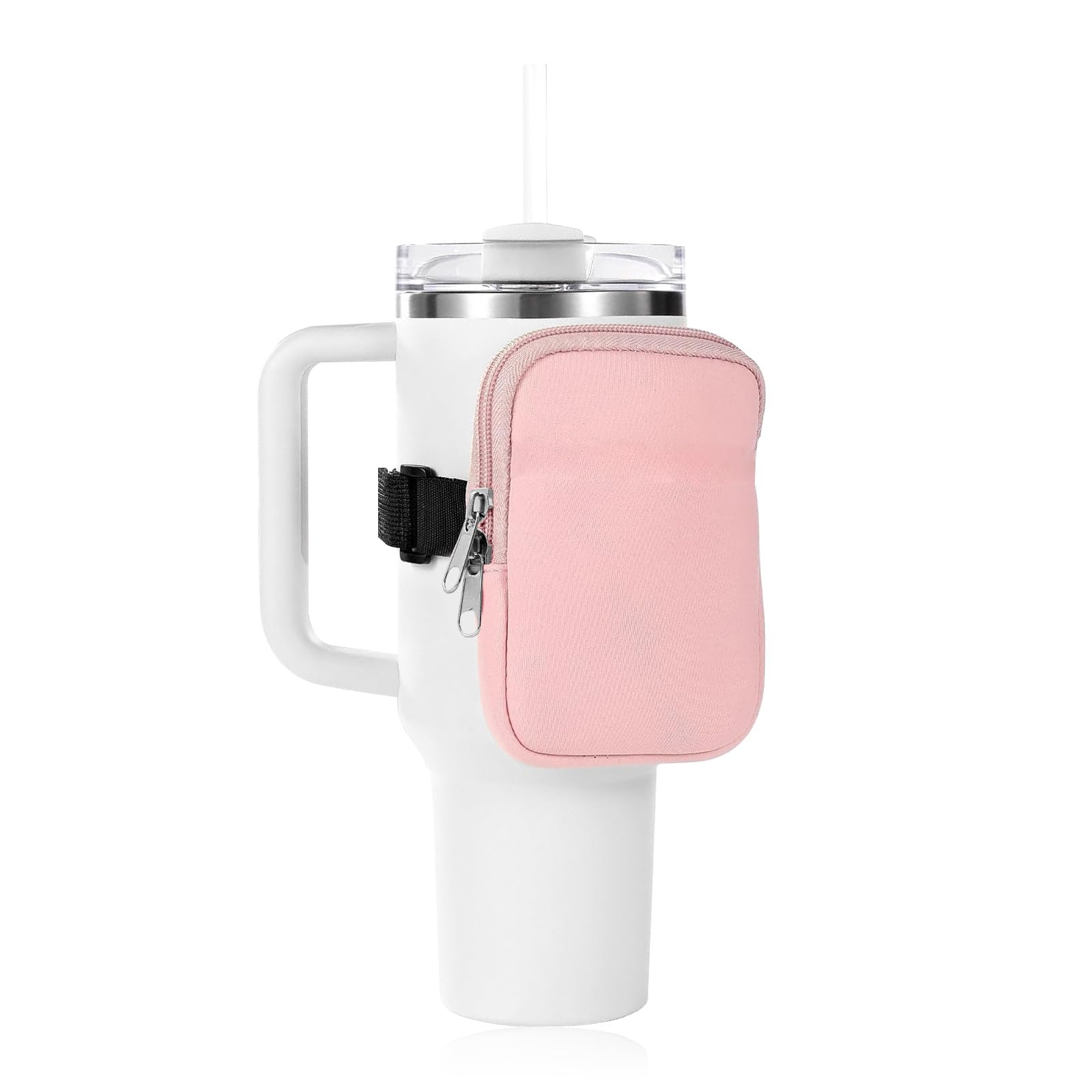 SUITMAT Borsa per tazza Stanley Quencher Cup Tumbler, porta bottiglia d'acqua con grande tasca per accessori Stanley Cup, custodia per tazza con cinturino regolabile, adatta per iPhone 14 Pro Max
