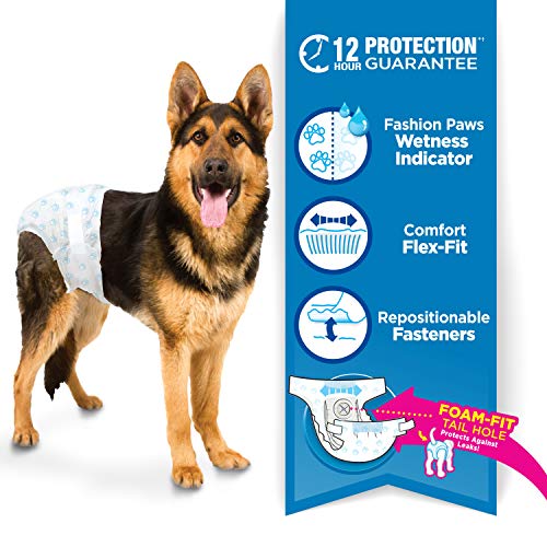 Image of Four Paws Wee-Wee Super Absorbent Disposable Adjustable Dog Potty Training Diapers, Leak-Proof Protection for Dogs, Size Large, Over 19 inch Waist, 36 Count (Pack of 8)