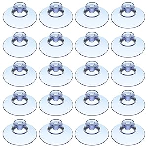 20 Stück Durchsichtige Saugnäpfe Kunststoff Saugnapf Saugnäpfeohne Hake, Pads ohne Haken für Outdoor, Küche, Bad…