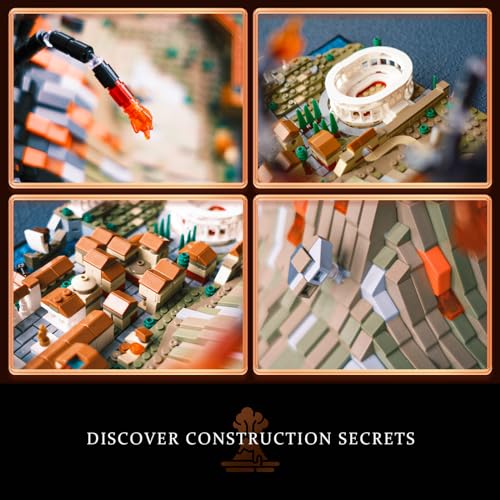 Pompeii Architecture Building Kit: 2539-Piece Collectible Set for Adults and Teens, Compatible with Lego