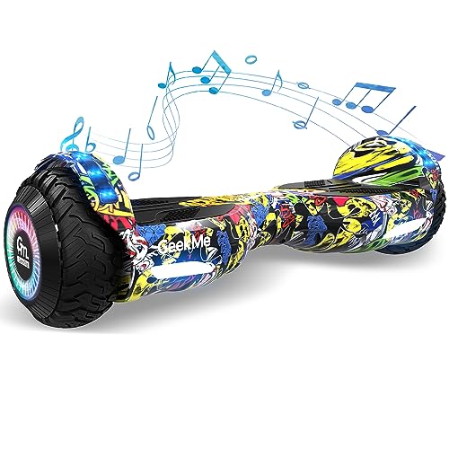 GeekMe Hoverboards 6.5 pollici Ruote a Doppio Motore, Hoverboard Auto Bilanciante Con Luce LED, Bluetooth Intelligente, Sistema di Autobilanciamento, Regali per Bambini