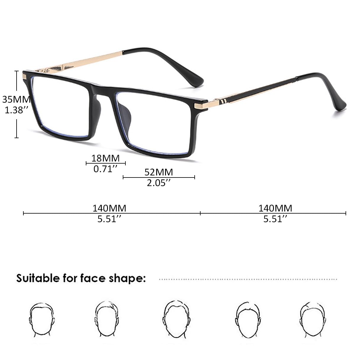 KOOSUFA Selbsttönende Gleitsicht Lesebrille Gleitsichtbrille Progressive Multifokus Blaulichtfilter Photochrome Herren Damen Federscharnier Leicht TR90-Rechteckrahmen mit UV-Schutz Sonnenlesebrille