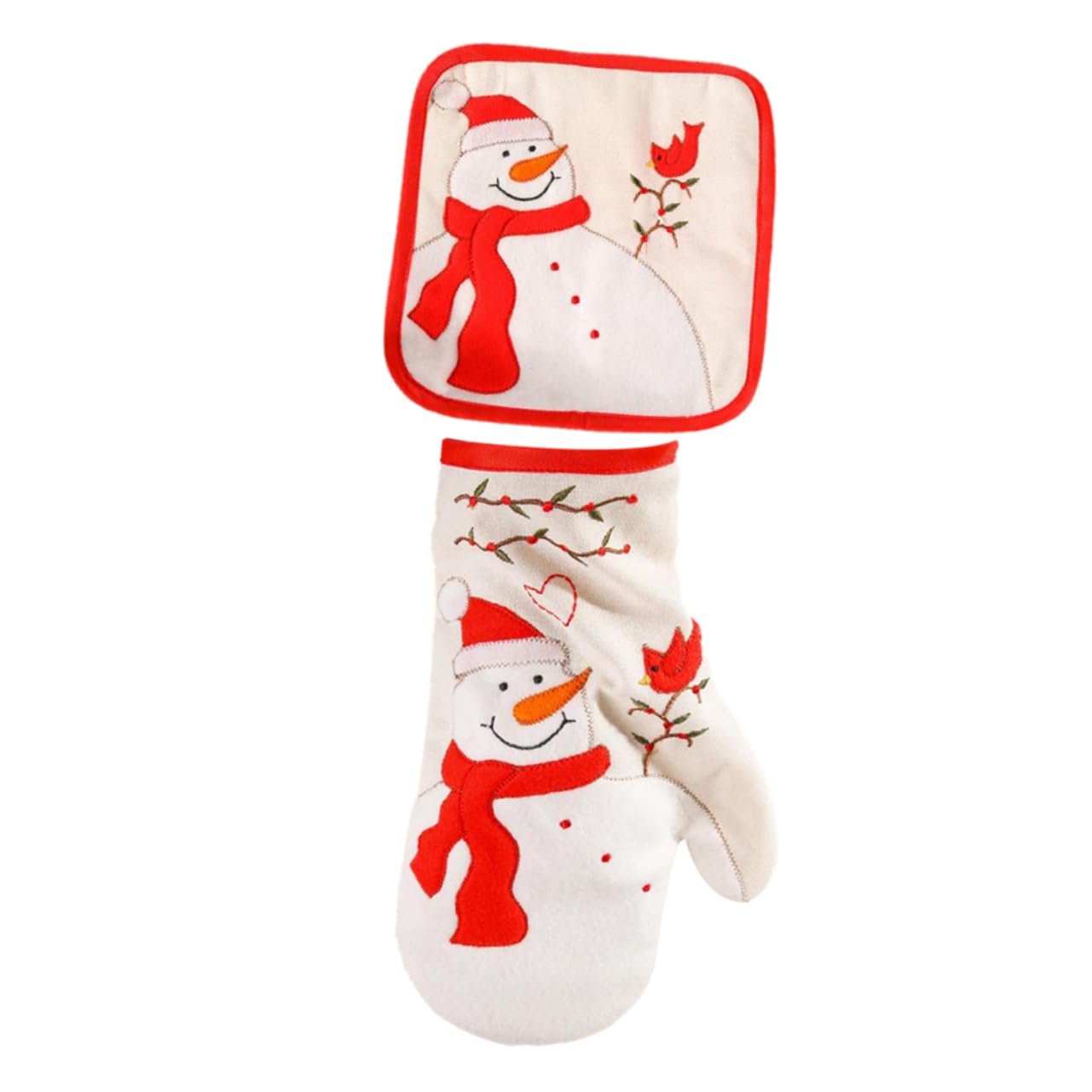 Ciieeo 6 Piezas Paquete de Mano Aislado manteles de Mesa de Navidad Manoplas de Horno Guantes de Cocina manteles Individuales Guante de Horno y Mantel Accesorios de Cocina