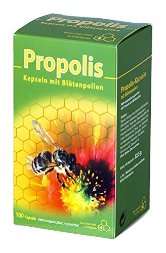 Propolis-Kapseln 100 Stk Mit Blütenpollen | Natürliches Bienenharz | Nahrungsergänzungsmittel Cover