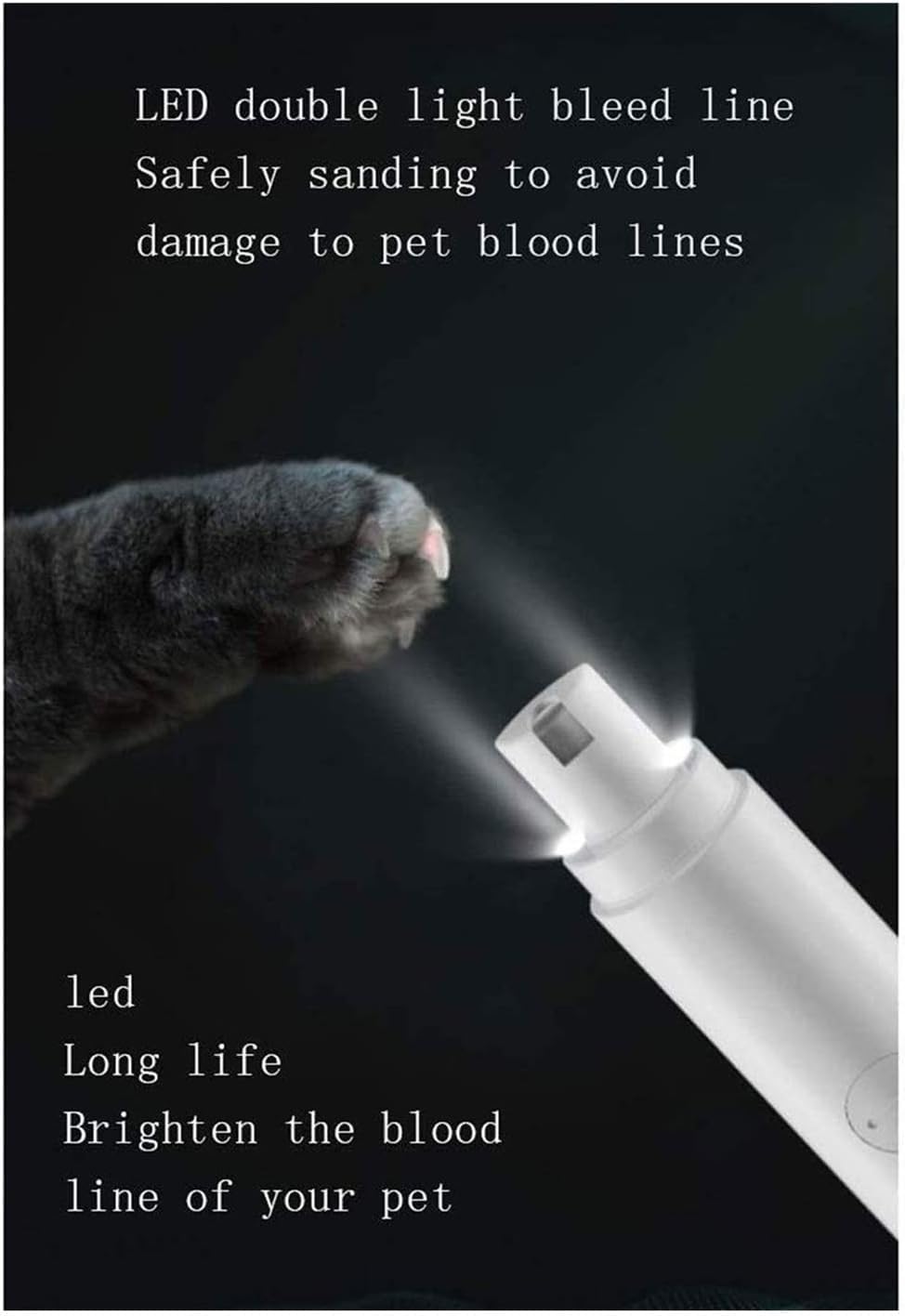 Ultra Quiet Painless Dog Nail Clipper for Large Small Dogs Cats Claw Care,Painless Paws Grooming & Smoothing for Small Medium Large Dogs & Cats