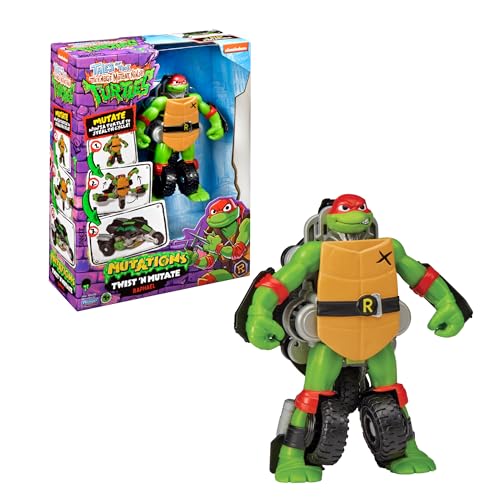 Tortues Ninja Figurine d'action Transformable en véhicule, transforme Raph en Moto à 2 Roues, 2 poupées à Collectionner, Figurines articulées, célèbre...