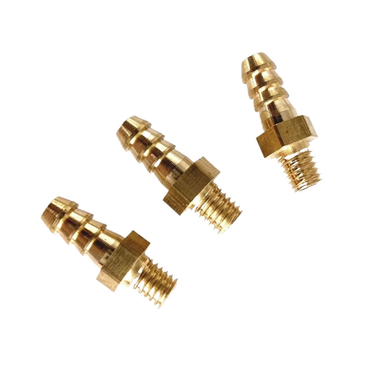 5pcs M4-M8 Metric Male Thread to 3mm-10mm Hose Barb OD Brass Coupler Connector(M6x1 to 4mm)