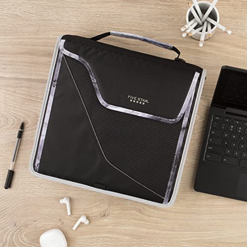 Five Star Zipper Binder, 3 Inch 3-Ring Binder, Expandable Plus Removable Padded Device Case And Expanding File, 700 Sheet Capacity, Includes Multi-Use Strap, Black/Gray (29296It8) #TOP7
