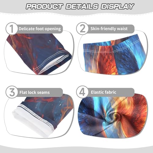 Toddler Girls Leggings Printed Yoga Pants Leggings Blue Orange Phoenix for Kids3