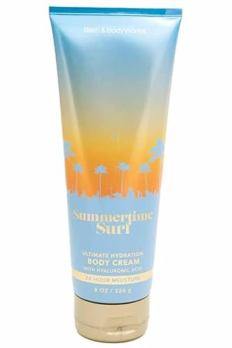 Bath and Body Works Summertime Surf Ultimate Hydration Crema corporal de 8 onzas, tamaño completo con ácido hialurónico