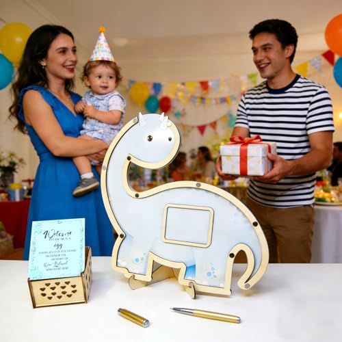 Dinosaur Baby Shower Guest Book Set Blue Dinosaur Baby Shower Decorations - image 7