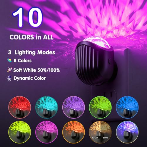 Image of L LOHAS LED Night Lights Plug into Wall, 2 Pack Projector Night Light