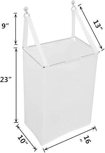 Miniatura 2 de ALYER Cesta de malla para colgar en la pared, bolsa de almacenamiento grande sobre la puerta con apertura de borde de metal grande, accesorios