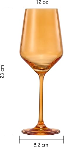 Miniatura 8 de Juego de copas de vino de colores, juego de 6 vasos de 12 onzas, tallo alto de estilo italiano único para vino blanco y tinto, agua, vasos de