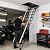 12 Stpes Wall-Mounted Folding Stairs, Telescopic Attic Ladder, Pull Down System Folding with Handrail, Applicable Height is 9.6-10ft, Extendable Ladder for Home Garage Attic(Black, 9.6-10ft)