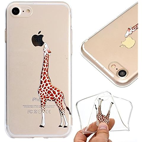 For iPhone 7 / iPhone 8(4.7) Phone Case Cover, HengJun Ultra Thin Crystal Clear Soft TPU Silicone Case with Stylish Cute Pattern Protective Phone Case - giraffe Cover