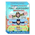 First Responders! Fun Adhesive Bandages from Hug-a-BooBoo. Hero Bandages That Hug! Kids Favorite 1st Responder Heros - Fireman, Policeman, Nurse and EMT Wearable Hugging Fun Stickers! 24 Ct