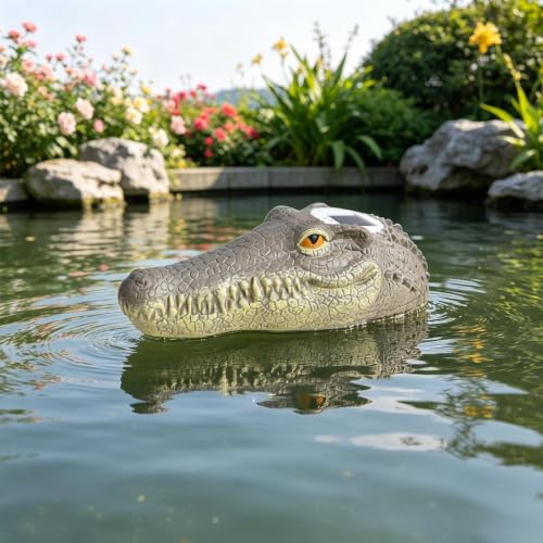 Lámpara solar de cocodrilo para ahuyentar pájaros en fuentes de resorts 6
