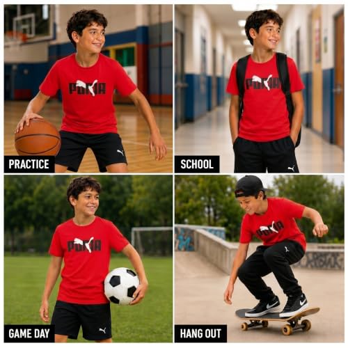 Image of PUMA Boys T-Shirts Athletic Crewneck Short Sleeve Tees (Sizes S-XL)
