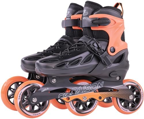 PAPAISON Adult Inline Skates for Men Women with 3 100mm Wheels, Outdoor Fitness Speed Racing Skates…