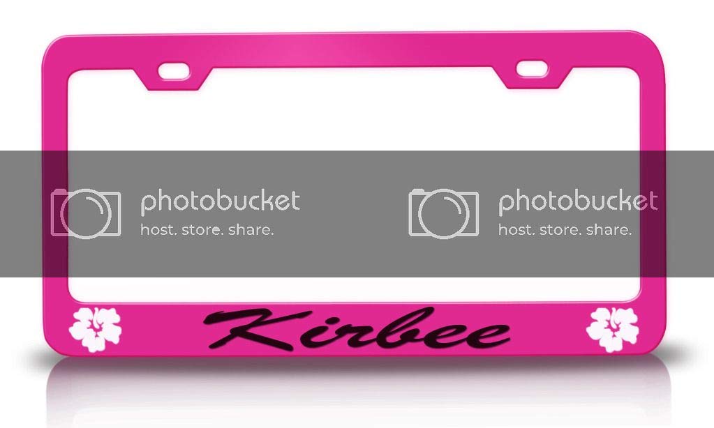 Custom Brother - Kirbee Female Name Hibiscus Metal Car SUV Truck License Plate Frame Pn m66