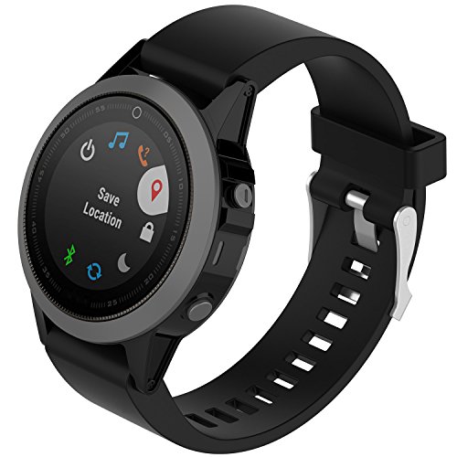 I-SMILE Garmin Fenix 5s Quick fit 20mm Watch Band, Soft Silicone Replacement with Quick Release Connectors for Garmin Fenix 5s, Buckle