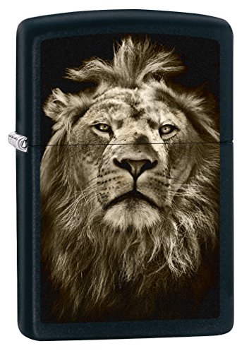 Encendedor Zippo Lion Eyes Negro Mate miniatura 1