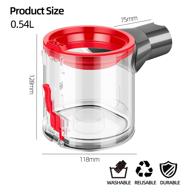 Amazon.co.jp: 交換用クリアダストビン Dyson V8 / V7 – 0.54 L