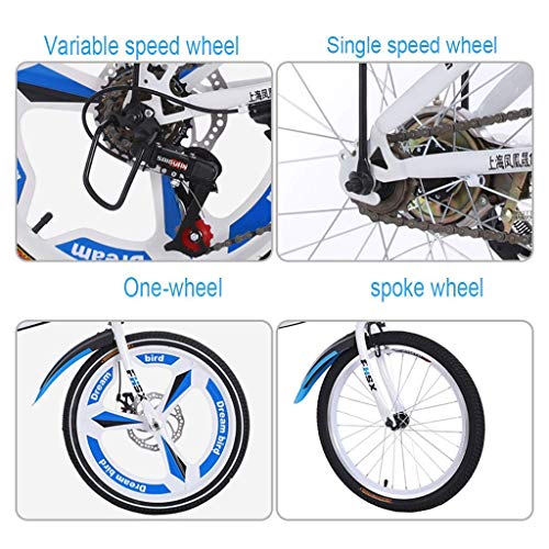 WLGQ Zusammenklappbares Auto Geschwindigkeitsänderung Auto 20 Zoll zusammenklappbares Fahrrad Scheibenbremse Fahrrad Männer und Frauen Ultraleichtes tragbares Fahrrad (Farbe: SCHWARZ, Größe: 150 – Bild 8