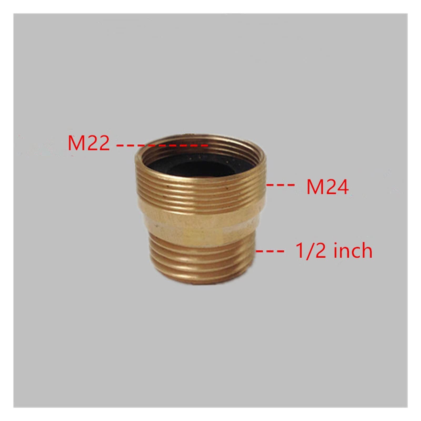 resistir extremos de alta presión y temperatura 5 uds adaptador de grifo de jardín M22 hembra M24 rosca macho a 1/2 "macho grifo de agua accesorios de tubería conector de latón ( Color : Photo )